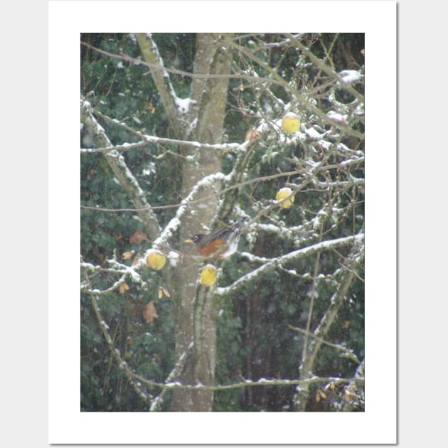 bird in a winter tree Wall Art by DlmtleArt